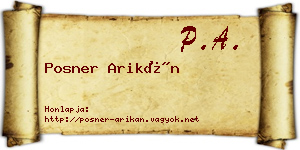 Posner Arikán névjegykártya